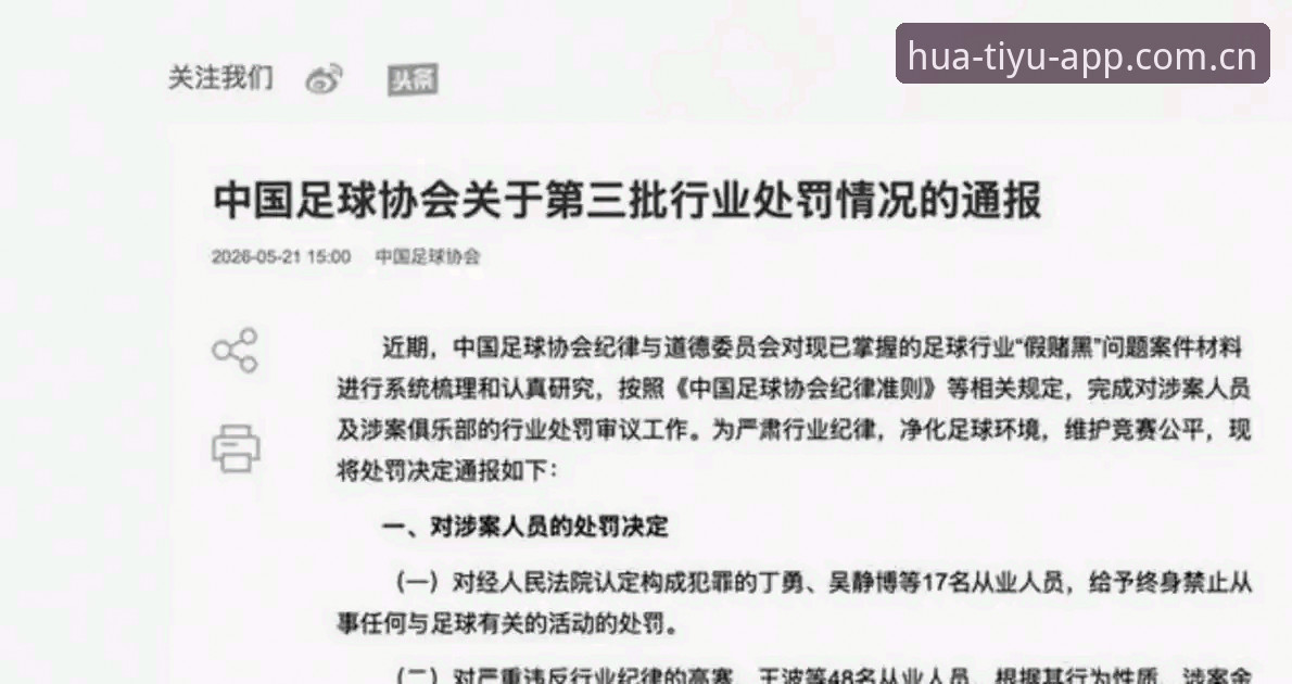 华体育app苹果最新版评测 中国足协第三批禁足名单公布,哪些俱乐部高管和球员被终身禁赛?